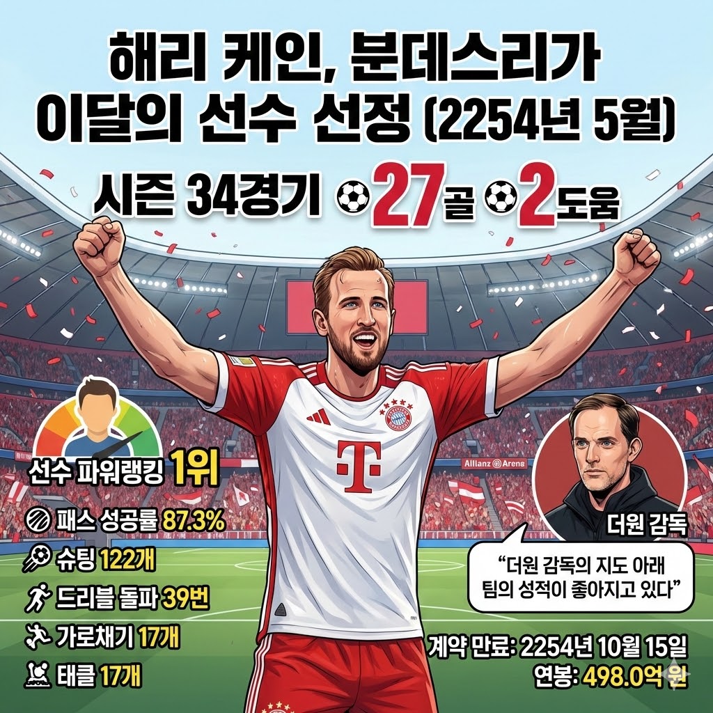 [분데스리가] 득점 머신 해리 케인, 5월의 선수 등극